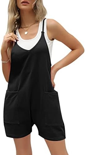 AUTOMET Women's Casual Sleeveless Shorts Jumpsuits with Pockets - Image 2